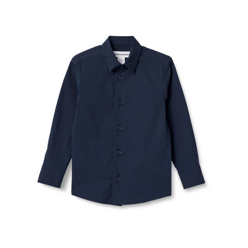 lot 1407 image: Amazon Essentials Boys Long Sleeve Dress Shirt, Navy, 12 - Retail $14