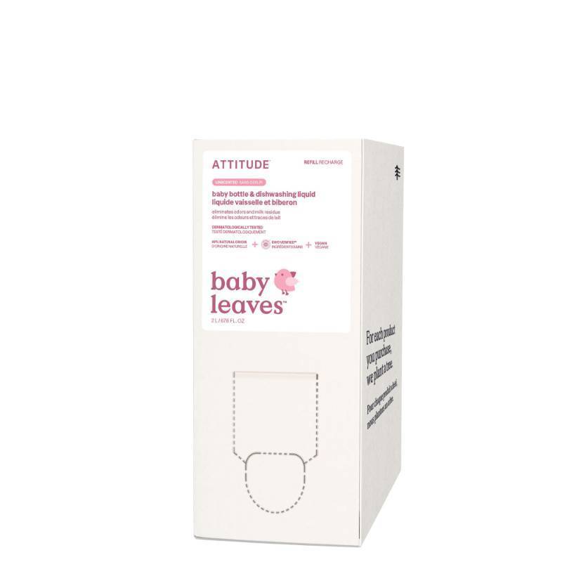 lot 3293 image: ATTITUDE Baby Bottle &amp Dish Soap, EWG Verified Bottle Cleaner, Fragrance Free &amp Dye Free, Removes Milk Residue &amp Grease, Vegan, Bulk Refill, Unscented, 67.6 Fl Oz