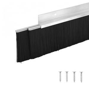 lot 4190 image: ybaymy Brush Door Sweeps for Exterior Doors, Aluminum Brush Weather Stripping Double Layer Sweeper for Garage Roll up Door Bottom (3 FT) - Retail $30