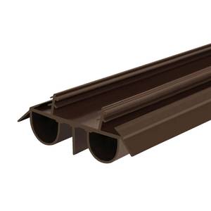 lot 4199 image: 36 Kerf Slide-in Double Bulb Seal Weatherstrip Door Bottom Durable Seal for Energy Efficiency &amp Draft Protection (Brown) - Retail $30