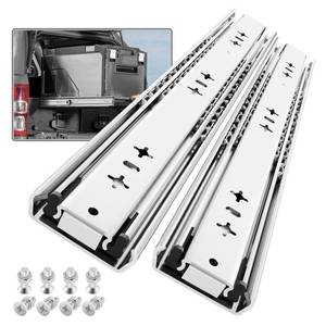 lot 4219 image: SHUHANG 1 Pair 250 lb Load Capacity Heavy Duty Drawer Slides 12 14 16 18 20 22 24 26 28 30 32 34 36 38 40 Inch Full Extension Ball Bearing Side Mount Rails Industrial Tool Box Runners Cabinet Glides - Retail $55