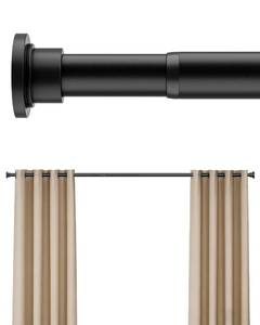 lot 4222 image: Heavy Duty Tension Curtain Rod by EZFurni, 35 to 76 Inches, Anti-Slip Spring Loaded Curtain Rods No Drilling, Apartment Renter-Friendly Tension Rod for Windows, Bathroom, Closet & Door, Black - Retail $27