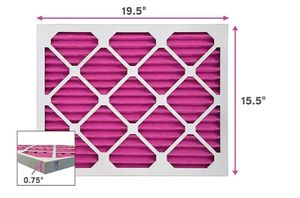 lot 4225 image: Colorfil 16x20x1 Air Filter  Made in the USA  Color Changing  Remove Cat and Dog Odor  MERV 8 for Pet Hair Dander and Dust  15.5x19.5x0.75 Exact Size - Retail $20
