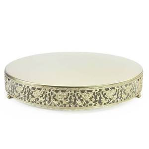 lot 4232 image: FEICTPOX Cake Stand, Metal Round Cupcake Dessert Stand Cake Display Holder Cookies Fruit Serving Tray (Gold, 16 Inch) - Retail $40