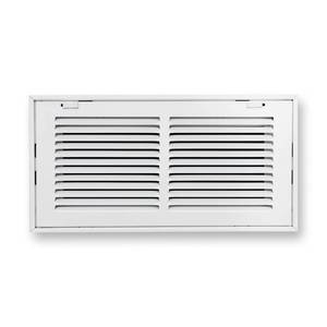 lot 4233 image: Fits 14x6 Duct Opening  Steel Return Air Filter Grille by Handua Removable Door for 1-inch Filters  Vent Cover Grill  White  Easy-to-Use Plastic Latches  Outer Dimensions 16 58W X 8 58H - Retail $36