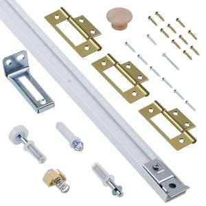 lot 4235 image: Bifold Door Hardware Kit, 24-Inch Bi-fold Closet Door Track Kit Bifold Closet Door Hardware Kit Folding Door Hardware Repair Replacement Tool Kit - Retail $25