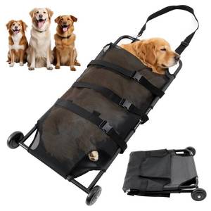 lot 4236 image: Ripeng 250lbs Dog Stretcher for Large Dogs, Portable Foldable Animal Carry Gurney with Noiseless Wheels Pet Veterinary Emergency Rescue Transport Trolley(48 x 26 in) - Retail $106
