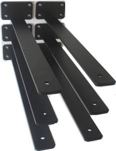 lot 4259 image: 6 Pack - 16 inch Black Hidden L Shelf Bracket (15 Inch Thicked) Iron Floating Shelf Brackets Rustic Industrial Metal Brackets for Shelf Support - Retail $33