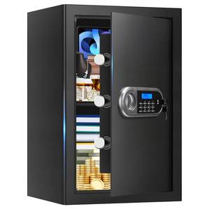 lot 1002 image: 3.4 Cuft Large Safes for Home Use Fire and Water Proof, Anti-Theft Digital Home Safe With Programmable Keypad & Spare Keys, Home Safes Water and Fireproof for Documents Money Valuables - Retail $113