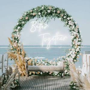 lot 1011 image: 4FT Better Together Neon Sign Large - Light Up Wedding Engagement Anniversary Bridal Shower Backdrop Wall Decororations - Retail $90