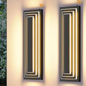 lot 1023 image: ZSMAIKU Dusk to Dawn Outdoor Led Wall Lights, 23.6 in Long Exterior Lighting Fixtures,Black Outdoor Sconce Lights,3-Tier Modern Porch Light,36W Warm White Outside Lights for House,Garage, Patio,2 PCS - Retail $139