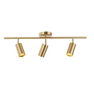 lot 1036 image: KCO Lighting Modern Brass Gold Track Lighting 3-Lights Modern Kitchen Fixtures Indoor Flush Mount Ceiling Spotlights Dimmable LED Ceiling Spot Light (3-Light) - Retail $84