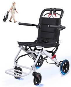 lot 1037 image: Wheelchairs for Adults Lightweight Foldable �� Ultra Lightweight Transport Wheelchair, Portable Folding Transfer Chair for Seniors, Adolescents and Children, Narrow Wheelchair for Tight Spaces & Travel - Retail $160