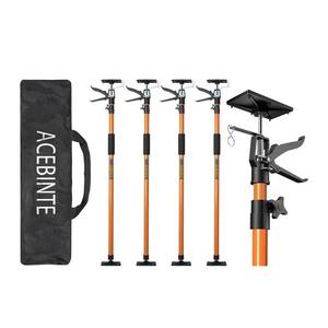 lot 1042 image: 4PK Support Pole, Steel Telescopic Adjustable 3rd Hand Support System, Support Rod, Supports up to 154 lbs Construction Rods for Cabinet Jacks Cargo Bars Drywalls Extends from 49 Inch to 114 Inch - Retail $80
