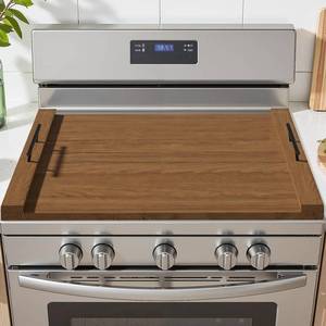 lot 1049 image: TIRYIUOU Gas Stove Top Cover Wooden 30  22 inches Noodle Board Stovetop Covers with Handles, Wood Cutting Board for Kitchen Gas Stove and Electric Stove - Retail $40