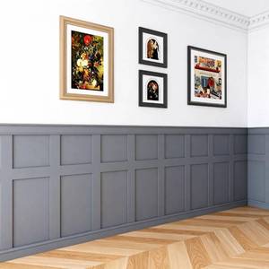 lot 1066 image: Pangda 23 Pcs 94.49 x 47.24 Inch MDF Board and Wall Batten Panel Kit Premade Wainscoting Panels Ready to Assemble Accent Decorative Wall Molding Kit for DIY Bedroom Living Room Home Decor - Retail $95