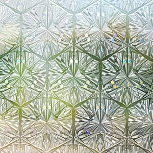 lot 1079 image: rabbitgoo Window Privacy Film Stained Glass Window Film, Decorative Stickers Removable UV Sun Blocking Clings Door Coverings, Diamond Pattern, 35.4 X 78.7 inches - Retail $30