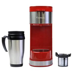 lot 1089 image: Kenmore Single Serve Coffee Maker 6 - 12 Oz Brew Sizes, Compatible with Keurig K Cup Pods &amp Ground Coffee, One Cup Brewer, Travel Mug Friendly, Auto Shut Off, Hot &amp Iced maquina de cafe, Red - Retail $100