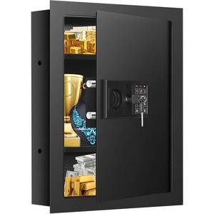 lot 1112 image: 25.6 Tall Fireproof Wall Safes Between the Studs 16 Centers, Heavy Duty Combination Lock in Wall Safe with 2 Removable Shelf, Hidden Safe for Money, Jewelry, Document, Passport - Retail $139