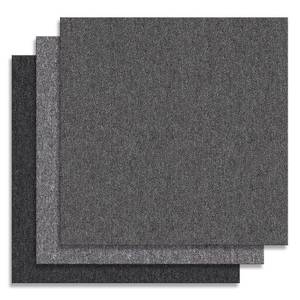 lot 1124 image: Lrlmct 24 Tiles 20 X 20 Inch Carpet Tiles Floor, Carpet Squares for Living Room Bedroom Office, Stripe Light Grey (64.5 Sq.Ft per 6Box) - Retail $85