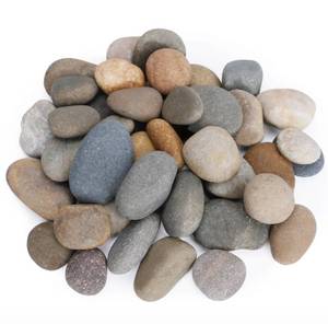 lot 1129 image: Pulovin 40 lbs River Rocks for Landscaping, 1-2 Decorative Garden Stones for Plants, Flower Pots, Vase, Walkways, Yard, Natural Rocks for Aquarium, Fish Tank - Retail $60
