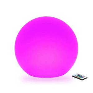 lot 1131 image: Censinda LED Glowing Ball Light, 8-Inch Cordless 16 Color Changing and 4 Light Modes Kids Night Light, Rechargeable & Dimmable Mood Lamp with Remote Control, Perfect for Home Patio Yard Accent Decor - Retail $28
