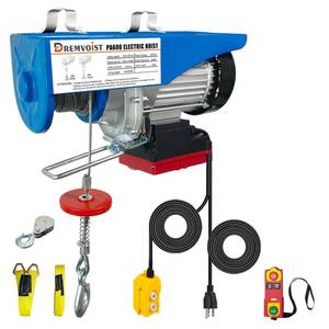 lot 1141 image: Dremvoist Electric Hoist,1320lbs Electric Hoist with Remote Control,110v Electric Hoist Winch WirelessWired 2 in 1,3366FT Lifting Height,for Construction Site,Factories,Garage,Warehouses, Attic - Retail $160