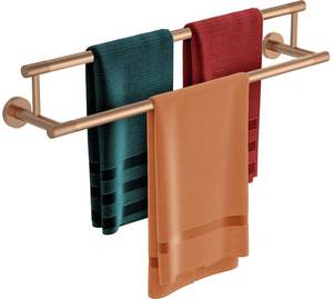 lot 1145 image: KOCOK Double Towel Bar 24 Inch, Heavy Duty Stainless Steel Towel Rack for Bathroom - Wall Mounted Chrome Polished Towel Holder Bathroom Storage Organizer - Retail $35