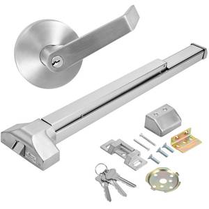 lot 1154 image: guanghuifeng Hardware Push Bar Panic Exit Device for Emergency Exit Doors with Exterior Lever Handle, UL10C and ANSI Grade 1 Certified (211s- Panic Exit Device Exterior Lever Handle) - Retail $175