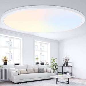 lot 1156 image: Brightever 19 Inch Large Flush Mount Ceiling Light Fixtures, 4200LM 420W Equivalent, 2700K-6500K Selectable, 0.67 Inch Extremely Thin 36W Modern Dimmable Flat LED Ceiling Lights for Bathroom, 1 Pack - Retail $52