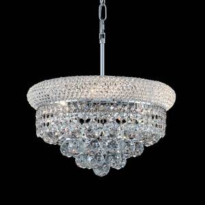 lot 1160 image: Crystal Chandeliers for Dining Room Light Fixture Over Table, Empire Style K9 Crystal Chandeliers for Bedroom, 4 Lights Chrome Luxury Lighting Fixtures for Entryway Kitchen Island Foyer D15 Inch - Retail $180