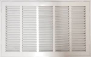 lot 1163 image: HVAC Premium 26 x 20 Duct Opening Steel Return Air Filter Grille, for 1-inch Filter, Removable Door, Flat Stamped HVAC Vent Cover Grille, Outer Dimensions 28.5 x 22.5 - Retail $100
