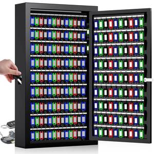 lot 1173 image: Nebakne 225 Keys Key Lock Box Wall Mount with Additional 16 Side Hooks and Key Tags, Anti-Theft Key Box Key Cabinet with Side Opening, Key Organizer Key Safe for Home Office Garage Rental Business - Retail $120