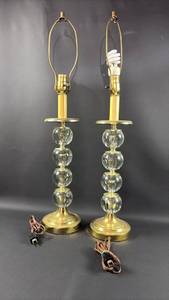 lot 4 image: The OG Bubble Lamp (2) Both Light Up, No Shades, 30 Inches to Top of Finial