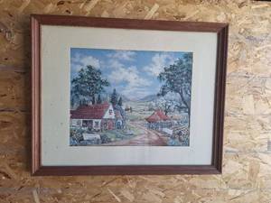 lot 23 image: Framed Sweetwater Farm Signed Art K English-Pitts Print English Folk Art Country