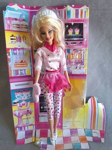 lot 26 image: Barbie Baker Chef Doll with Bakery Kitchen Playset