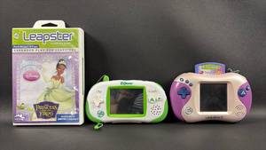 lot 44 image: LeapFrog Leapster 2 and Leapster Explorer Gaming System Bundle with Princess and the Frog & Tangled Games