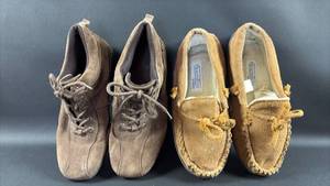 lot 160 image: Easy Spirt Lace-up and HealthRite Moccasins Both Approximately Size 8