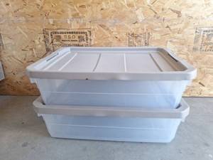 lot 57 image: Sterilite 10 Gallon Modular Stackable Storage Containers with Lids
