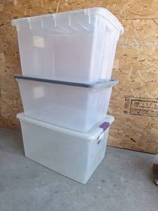 lot 58 image: 3 Stacking Totes with Lids