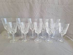 lot 64 image: Gorham Edward Crystal Goblet and Wine Glasses $$$ Online