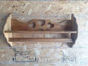 lot 74 image: Wooden Wall Shelf with Heart Cutouts