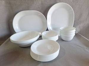 lot 83 image: Corelle Vitrelle White Dinnerware