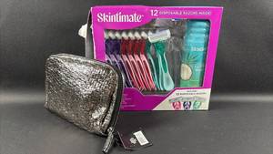 lot 99 image: Full and Mostly Full Skintimate Ladies Razor Gift Pack and Ulta Beauty GWP Cosmetic Bag with All the Goodies
