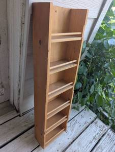lot 506 image: Wooden CD Rack Storage Organizer - 9.5x36x5 in