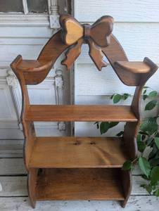Large Wooden Bow Detail Display Shelf - 41x24x12 in