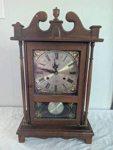 lot 1013 image: Hermle 31-Day Mantel Clock with Pendulum -18x13x6 in