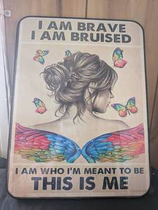 lot 1546 image: Inspirational Sign with Butterfly and Angel Wings Design