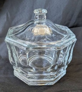 lot 2007 image: Clear Glass Sugar Bowl with Lid