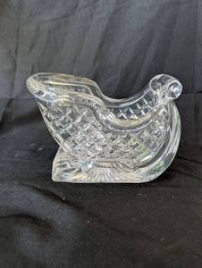 lot 2009 image: Crystal Cut Glass Sleigh Christmas Decoration